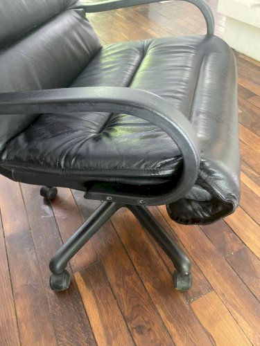 Fauteui de Bureau en cuir Ajustable Année 90