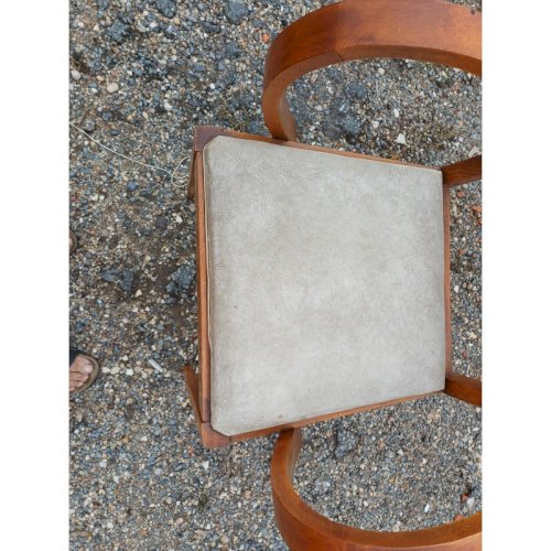 Fauteuil Bridge Hétre et Skai Beige