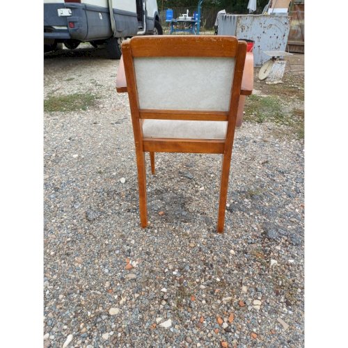 Fauteuil Bridge Hétre et Skai Beige