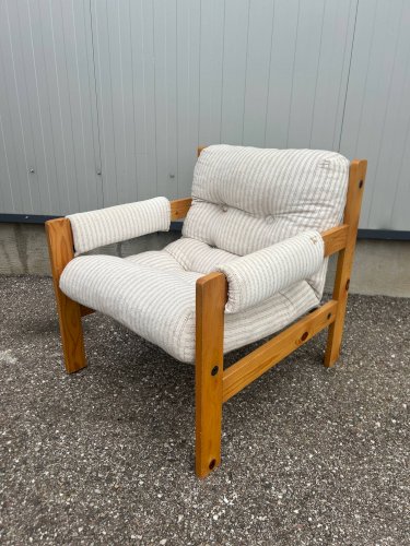 Fauteuil brutaliste design Gillis Lundgren 1976