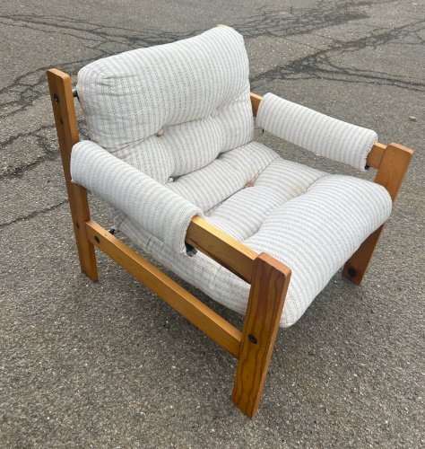 Fauteuil brutaliste design Gillis Lundgren 1976