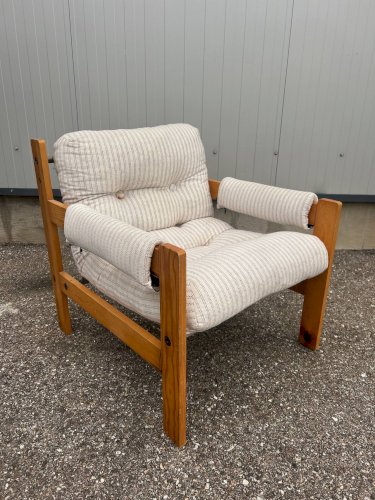 Fauteuil brutaliste design Gillis Lundgren 1976