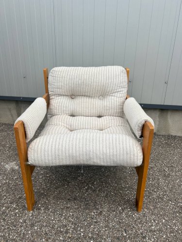 Fauteuil brutaliste design Gillis Lundgren 1976