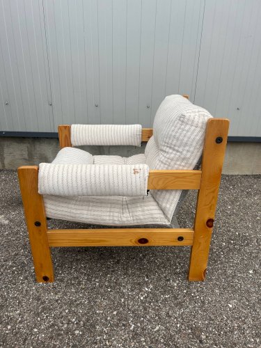 Fauteuil brutaliste design Gillis Lundgren 1976