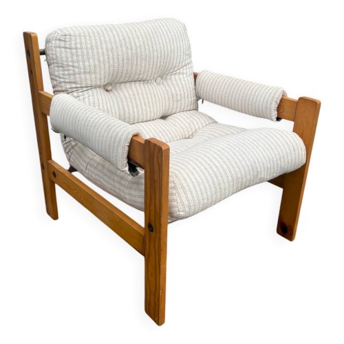 Fauteuil brutaliste design Gillis Lundgren 1976