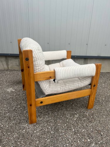 Fauteuil brutaliste design Gillis Lundgren 1976