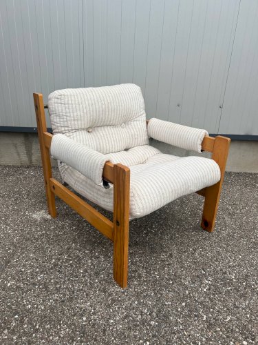 Fauteuil brutaliste design Gillis Lundgren 1976