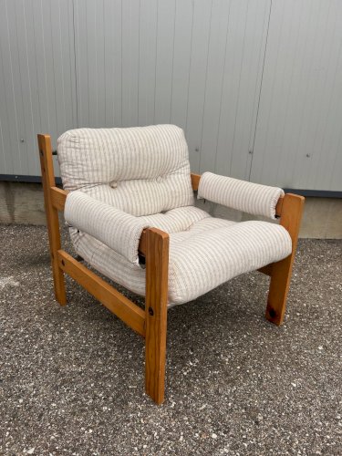 Fauteuil brutaliste design Gillis Lundgren 1976
