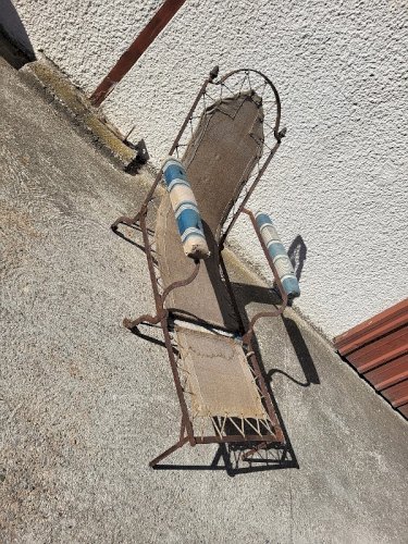 FAUTEUIL CHAISE LONGUE PLIANTE DE CAMPAGNE EMPIRE DU XIX ème SIECLE