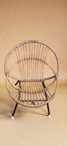 Fauteuil coquille en rotin