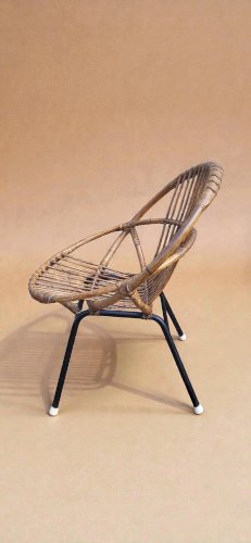 Fauteuil coquille en rotin
