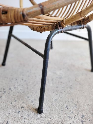 Fauteuil coquille en rotin