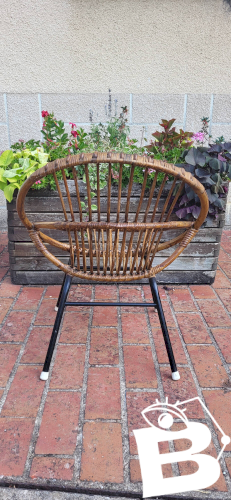 Fauteuil coquille rotin
