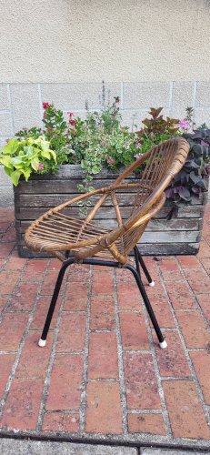 Fauteuil coquille rotin