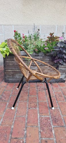 Fauteuil coquille rotin