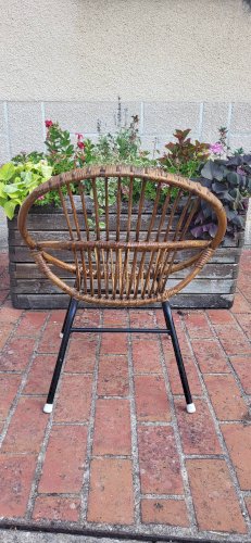 Fauteuil coquille rotin