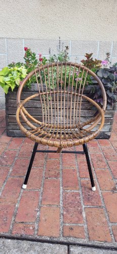Fauteuil coquille rotin