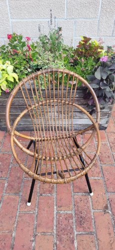 Fauteuil coquille rotin
