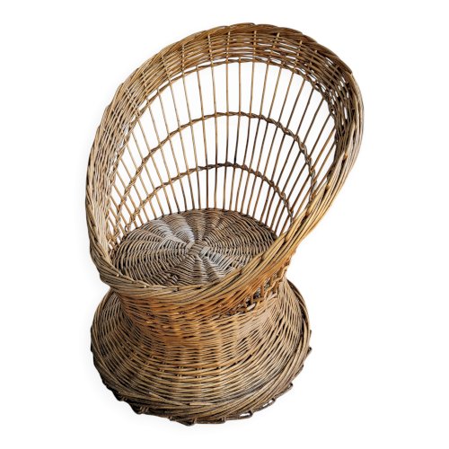 Fauteuil corbeille en osier