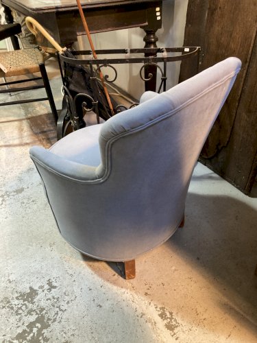 Fauteuil crapaud - bleu gris 