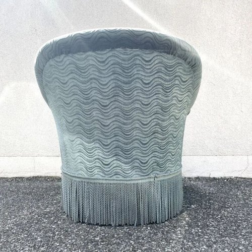 Fauteuil crapaud bleu pétrole