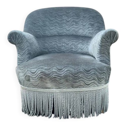 Fauteuil crapaud bleu pétrole