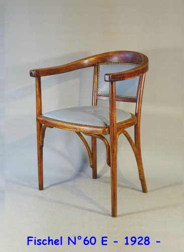 Fauteuil cuir Fischel , Art déco N°60E - 1926 - No Thonet