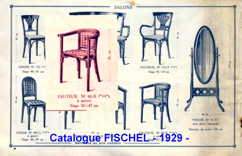 Fauteuil cuir Fischel , Art déco N°60E - 1926 - No Thonet