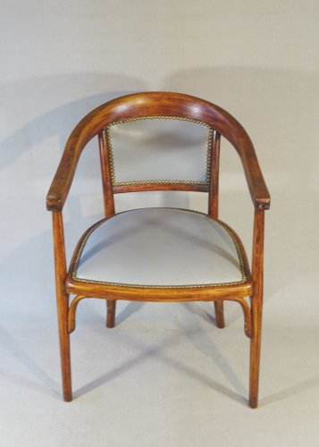 Fauteuil cuir Fischel , Art déco N°60E - 1926 - No Thonet