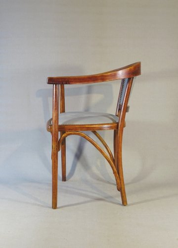 Fauteuil cuir Fischel , Art déco N°60E - 1926 - No Thonet