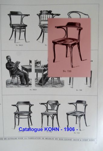Fauteuil de bureau N°713 par KOHN 1905, no Thonet