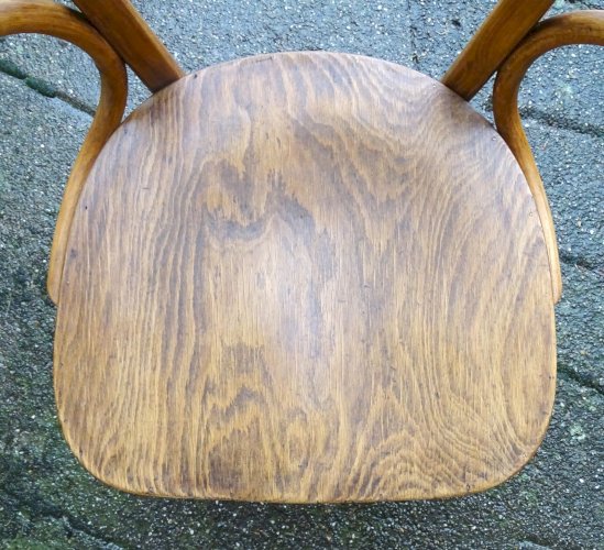 Fauteuil de bureau Thonet N°6150 de 1911, assise bois en selle - Bugholtz -