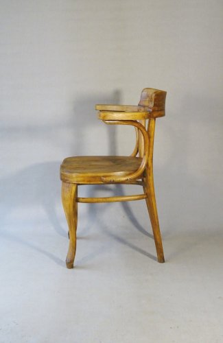 Fauteuil de bureau Thonet N°6150 de 1911, assise bois en selle - Bugholtz -