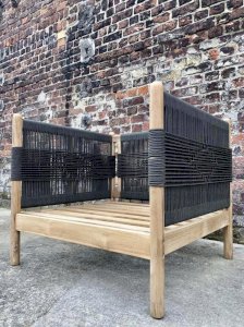 Fauteuil de jardin en teck et corde, odette kaki/écru LA REDOUTE INTERIEURS