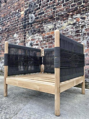 Fauteuil de jardin en teck et corde, odette kaki/écru LA REDOUTE INTERIEURS