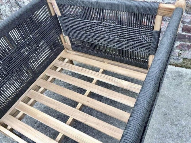 Fauteuil de jardin en teck et corde, odette kaki/écru LA REDOUTE INTERIEURS