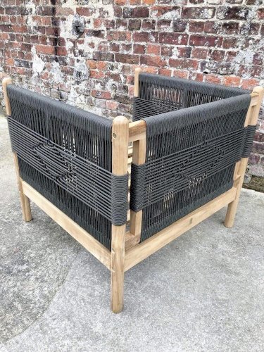 Fauteuil de jardin en teck et corde, odette kaki/écru LA REDOUTE INTERIEURS