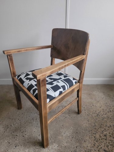 Fauteuil de style brutaliste restauré