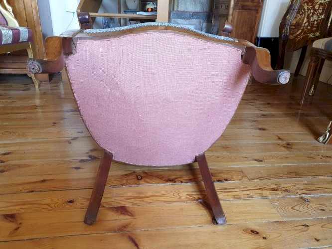 Fauteuil en mérisier époque Louis-Philippe vers 1840, retapissé venez de Lyon Clermont-ferrand