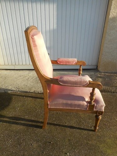 FAUTEUIL EN NOYER BLOND DU XIX ème SIECLE