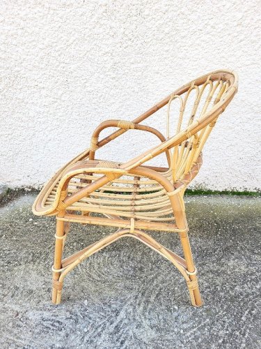 FAUTEUIL EN ROTIN 1960