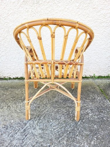 FAUTEUIL EN ROTIN 1960