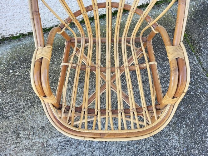 FAUTEUIL EN ROTIN 1960