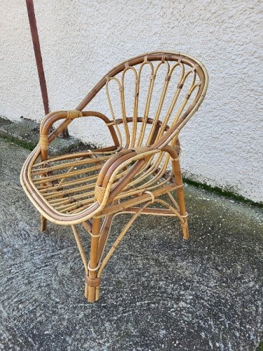 FAUTEUIL EN ROTIN 1960