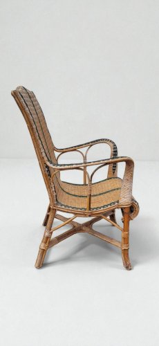 Fauteuil en rotin, années 50