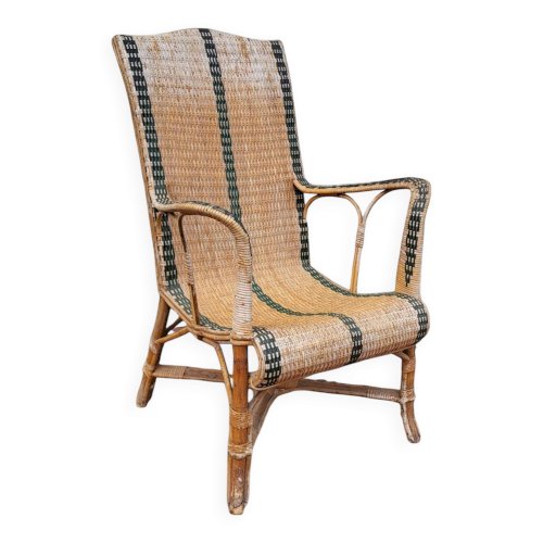 Fauteuil en rotin, années 50