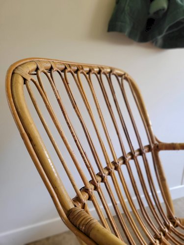 Fauteuil en rotin vintage