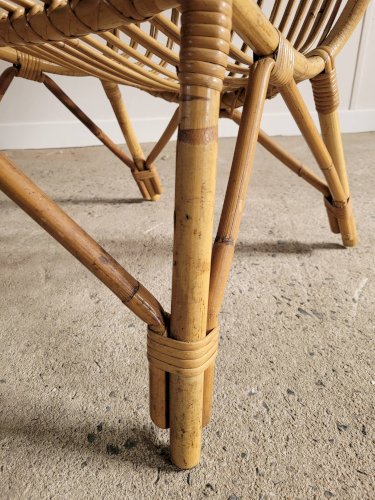 Fauteuil en rotin vintage