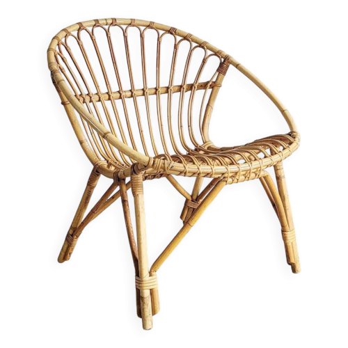 Fauteuil en rotin vintage