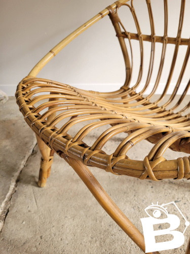 Fauteuil en rotin vintage
